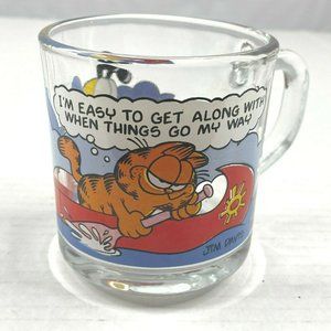 Vintage McDonalds Garfield Glass Coffee Mug Cup Jim Davis 1978 Collectible 1970s
